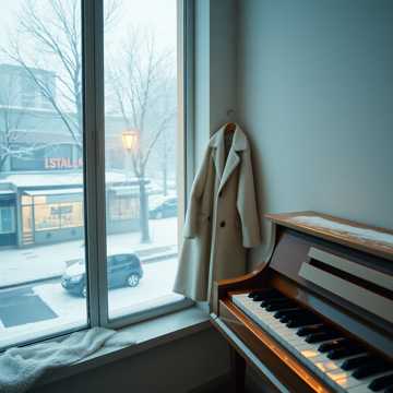 初雪打湿的黄昏