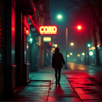 霓虹落单的影子