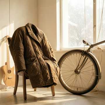 厚棉袄上的旧温度