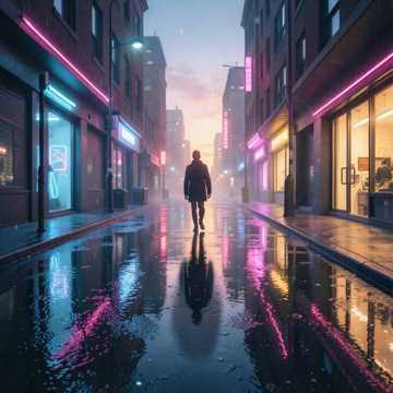 霓虹行走的影子