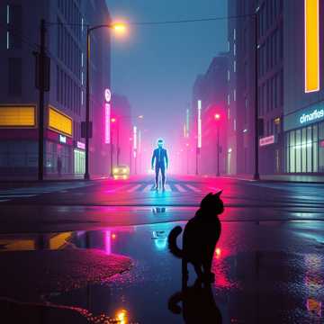 霓虹划破的影子