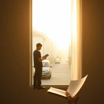 晨曦在自己肩膀上