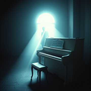 落满灰的钢琴键