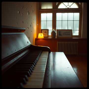 锈钢琴键的雨