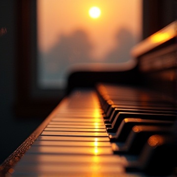 旧钢琴上的侧影