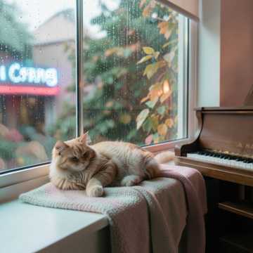 雨滴弹奏玻璃琴键