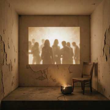 空荡的房间里放映旧电影