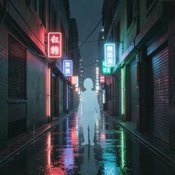 霓虹街影里的独行