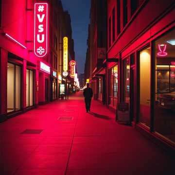 霓虹脚印独自亮