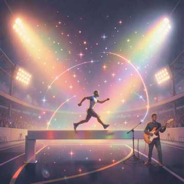 汗水凝成彩虹光点