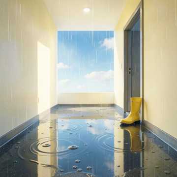 九岁的雨鞋小水坑