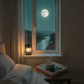 半扇未灭的窗灯