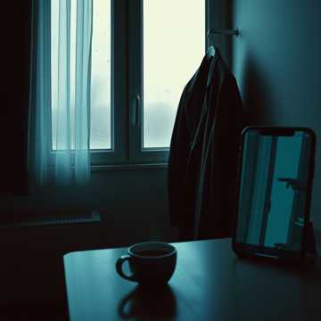 空房间的咖啡凉了