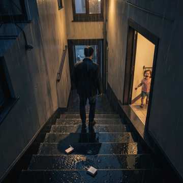 台阶上的空烟盒