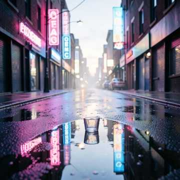 霓虹溺水的街