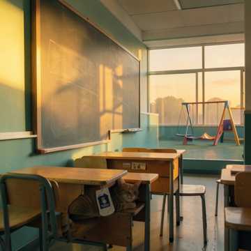 校服藏在课桌缝隙