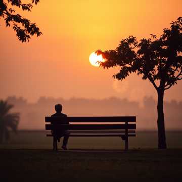 橘色长椅上的蝉鸣