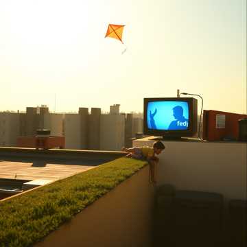 阳台上的风筝转圈