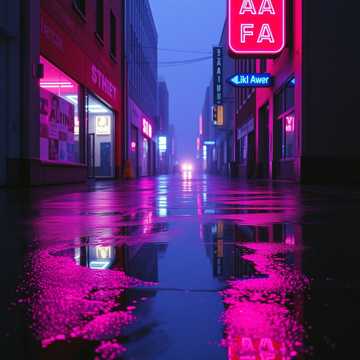 霓虹雨巷