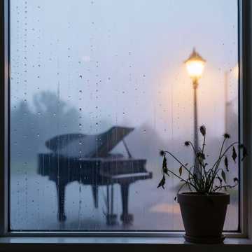 玻璃窗上的雨痕