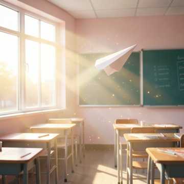 纸飞机的刺眼光斑