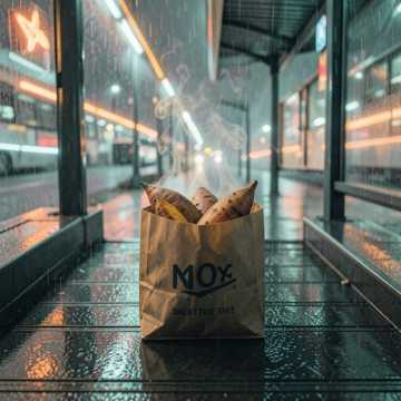 路边台阶的烤红薯