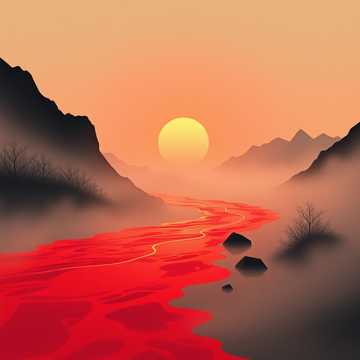 赤水如刃破长空