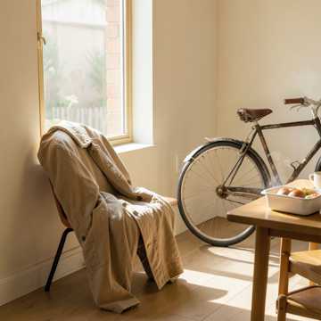 厚棉外套的弧度