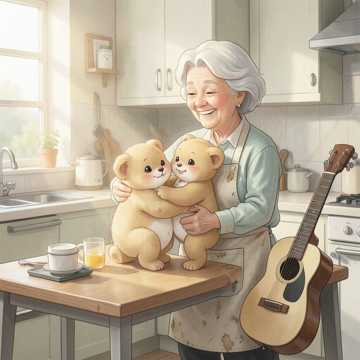 两只胖虎手里捧