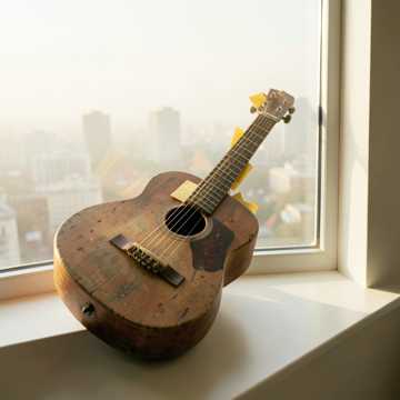 木吉他上的旧信封