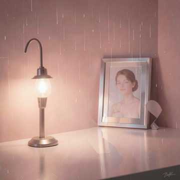 窗沿的雨滴在倒流