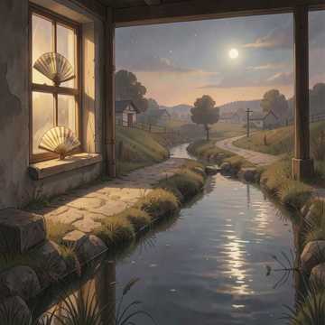 汾河拐弯处的月亮